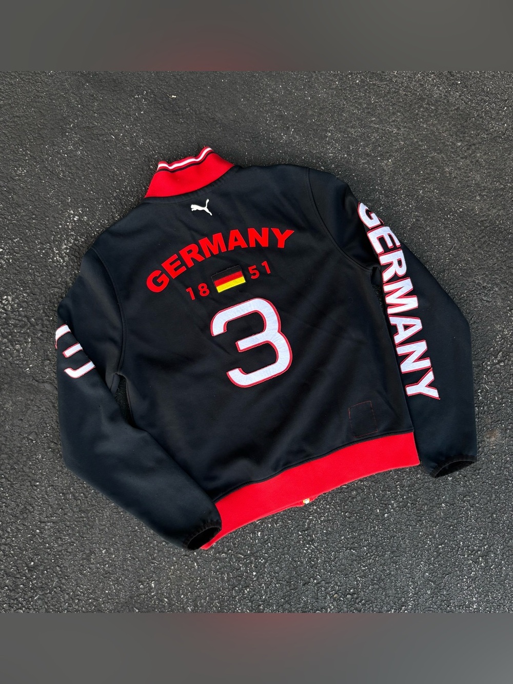 Puma Mens Medium Germany Track Jacket Yachting World Series 1851 Heritage Black⁠